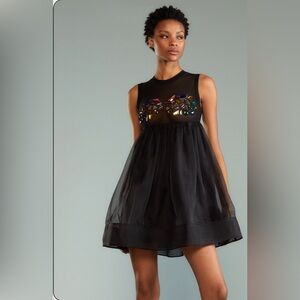 Cynthia Rowley Jewel Cascade Peplum Dress size Large